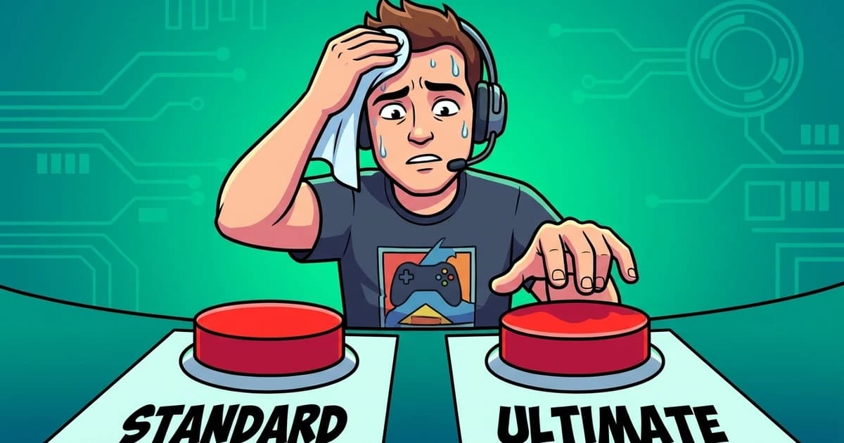 Joueur hésitant entre deux éditions de jeu