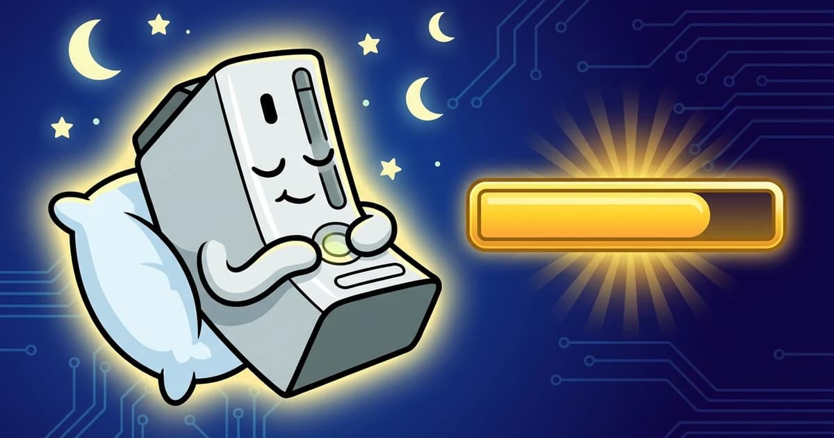 Console de jeu téléchargeant des données, illustration cartoon